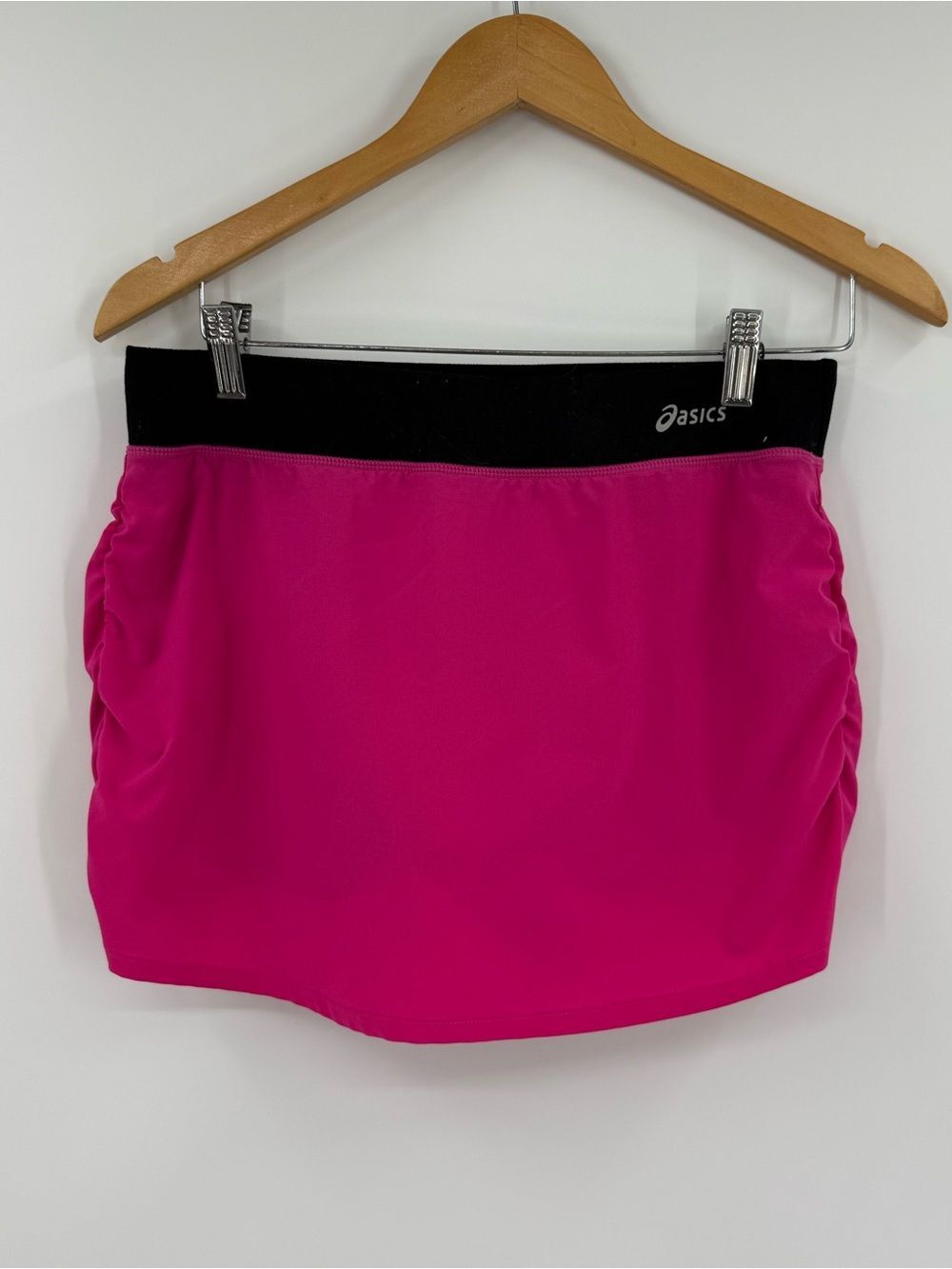 ASICS Ruched Side Running Skirt with Liner Shorts | Pink/Black | Medium